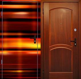 Утепленная дверь № 8 (порошок фотопечать и МДФ шпон 16 мм)