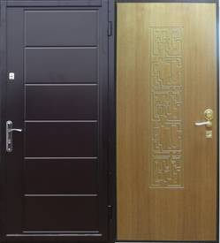 Дверь в квартиру № 12 (МДФ ПВХ 10 мм и фрезерованный ламинат)