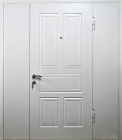 Дверь МДФ № 36 (шпон белого цвета с двух сторон с боковыми вставками)