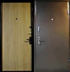 Дверь в частный дом № 5 (порошковое напыление и ламинат)