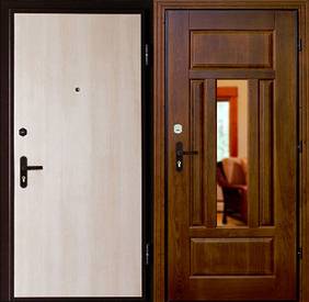 Дверь Ламинат № 15 (ламинат и массив дуба зеркало)
