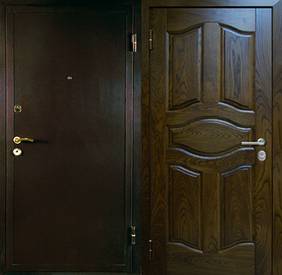 Взломостойкая дверь № 9 (порошок броня и филенчатый МДФ)