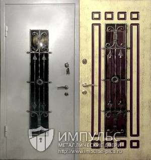 Модель двери с коваными элементами и порошковой краской