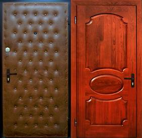 Дверь Винилискожа № 10 (винилискожа дутая и МДФ шпон 16 мм)