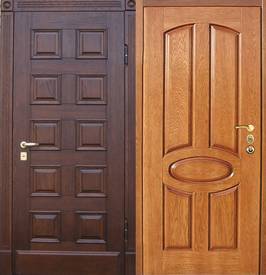 Дверь элит-класса № 11 (массив дуба и филенчатый МДФ)