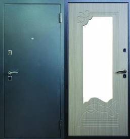 Дверь с зеркалом № 13 (порошковое напыление и МДФ шпон с зеркалом)