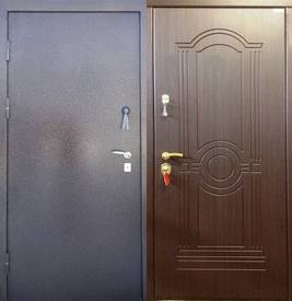 Уличная дверь № 9 (порошковое напыление и МДФ шпон 16 мм)