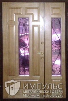 Фото двустворчатой двери со стеклом